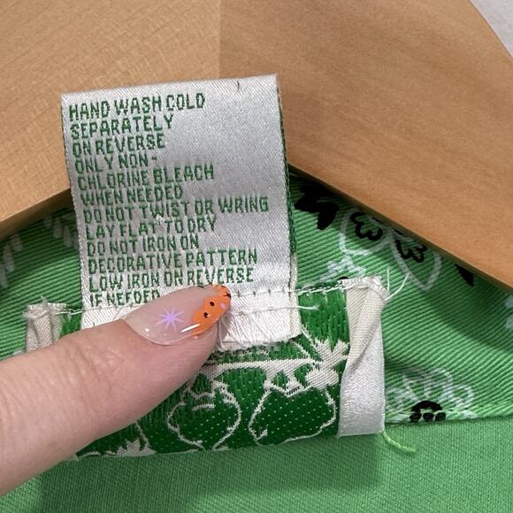 The Quacker Factory Lime Green Denim Bandana Paisley Beaded Jacket Sz L Western - Picture 4 of 11